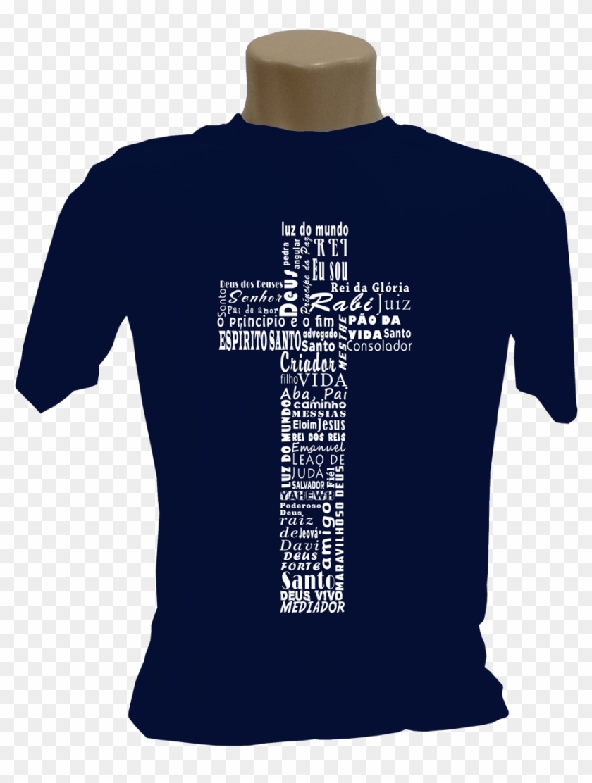 Camiseta Cruz Com Nomes Que Revelam Jesus Cristo - Camiseta Cruz Clipart #4663847