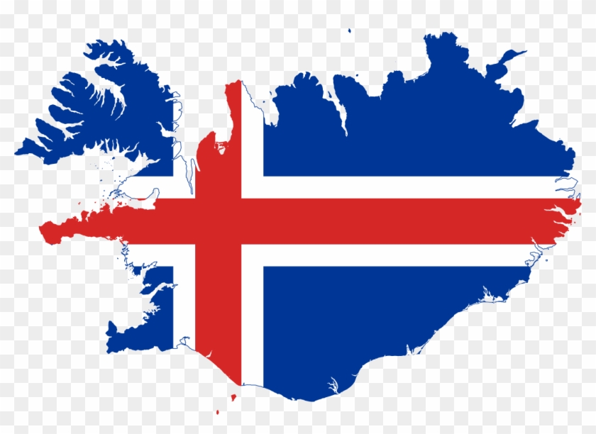 File Flag Map Of Iceland Svg Wikimedia Commons - Iceland Map And Flag Clipart #4664289