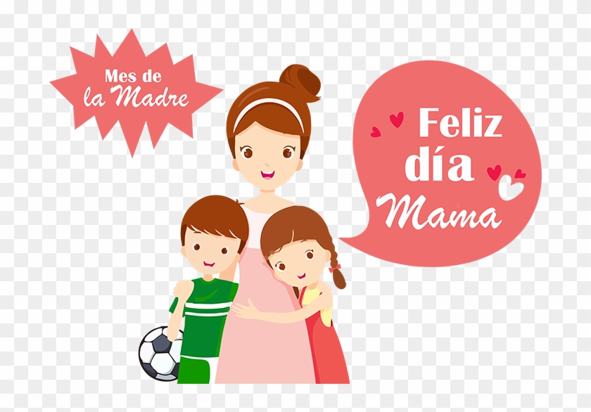 Niños Abrazando A Su Mama Animado Clipart