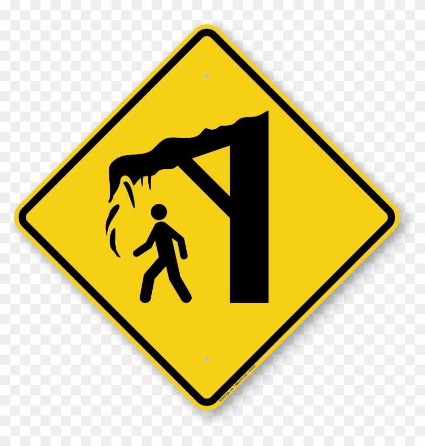 Ice Warning Sign - Side Road Left Sign Clipart #4665137