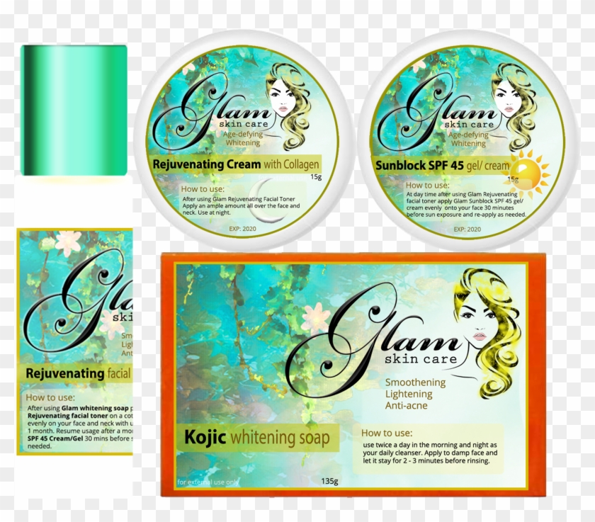 Glam Skin Care Rejuvenating Set With Collagen Helps - Brochure Clipart