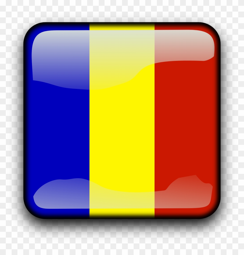 Chad Country Flag Squared Png Image - Romania Clipart #4665744
