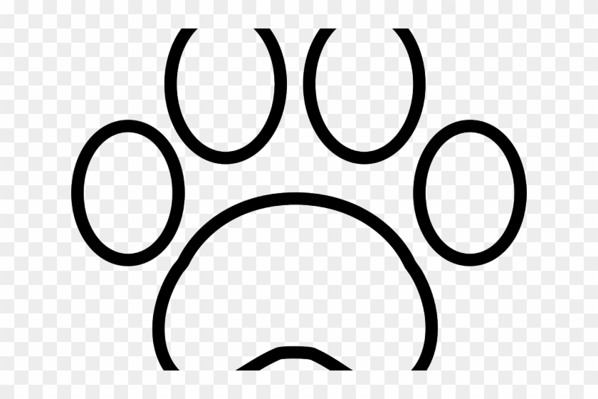 White Paw Print - Circle Clipart