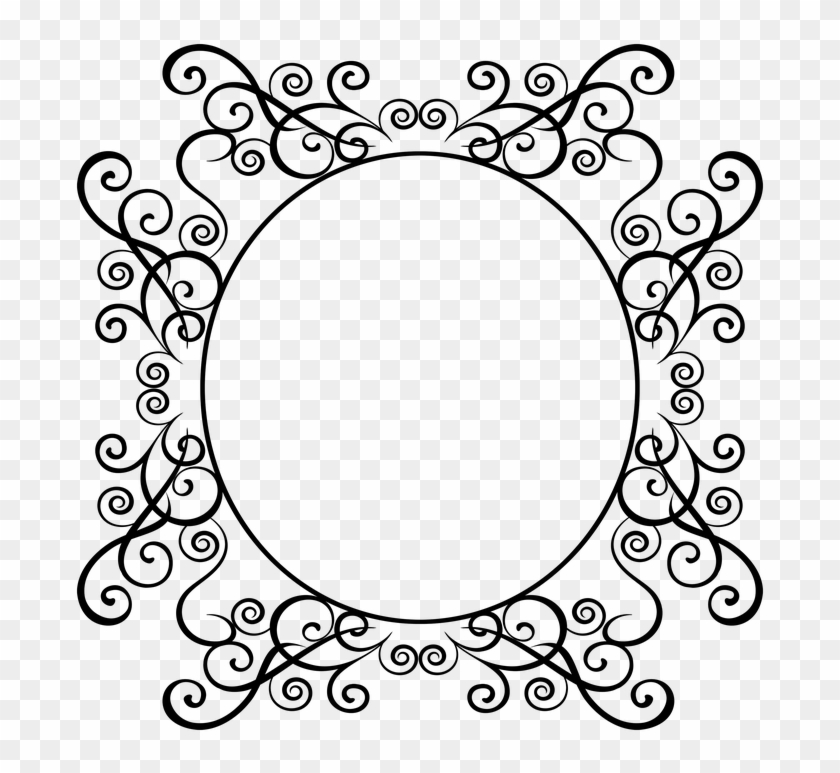 Henna Floral Round Designs Photo - Oval Flourish Frame Png Clipart #4666130