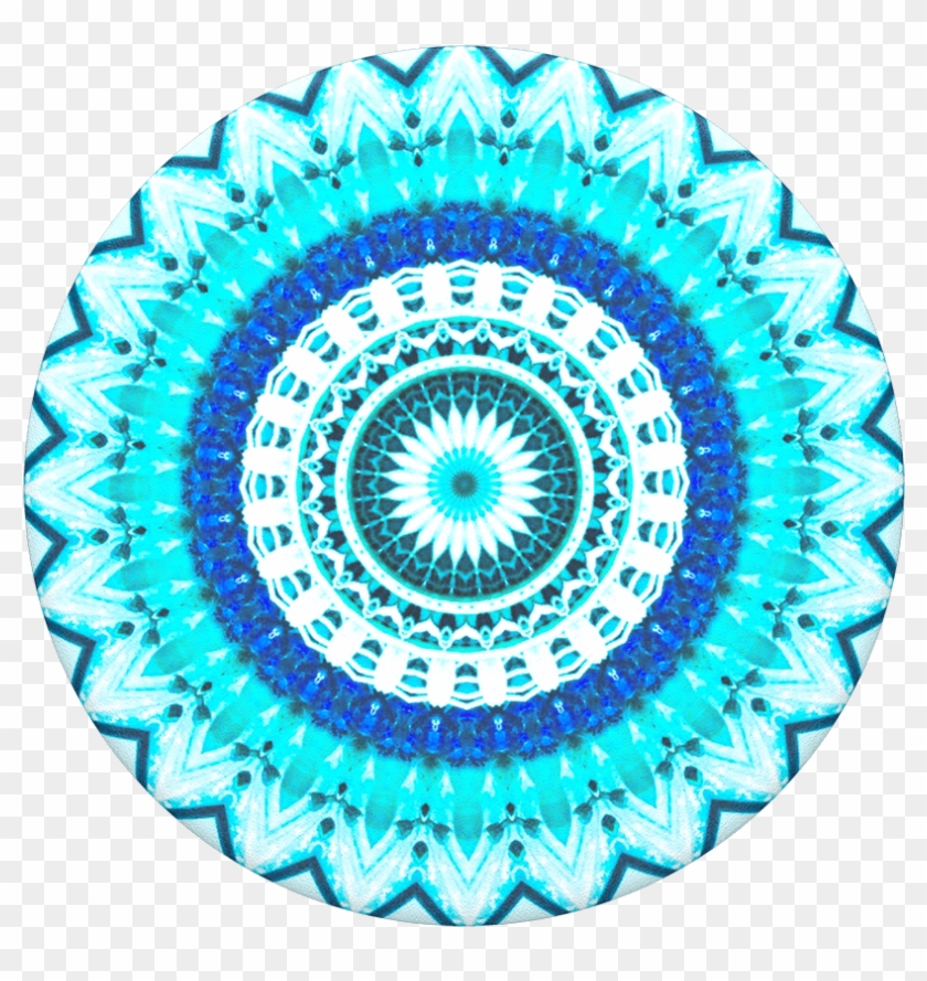 Blue Floral Mandala, Popsockets - Illustration Clipart #4666556