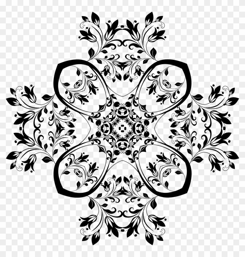 Flourish Floral Flower Mandala Png Image - Art Clipart #4666711