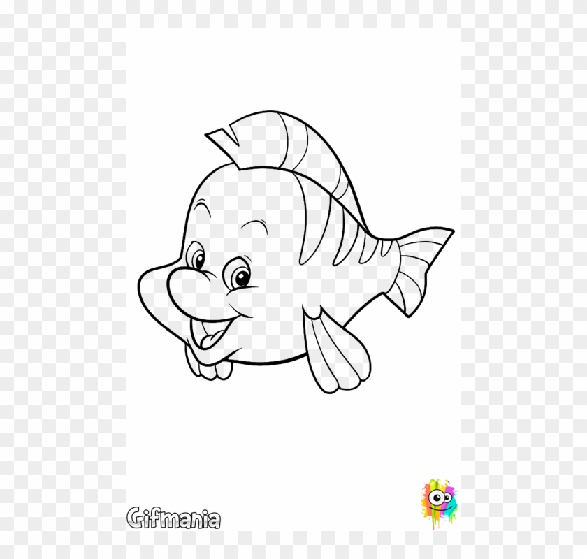 Flounder Thelittlemermaid Disney Rock - Draw Flounder From The Little Clipart #4666773