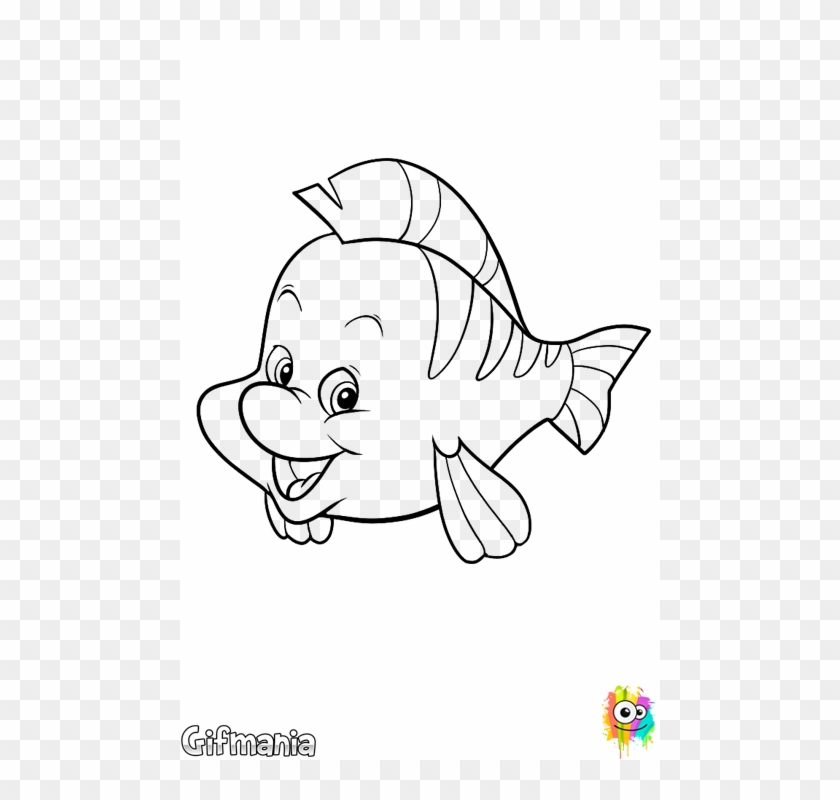 Flounder Thelittlemermaid Disney Rock - Draw Flounder From The Little Clipart