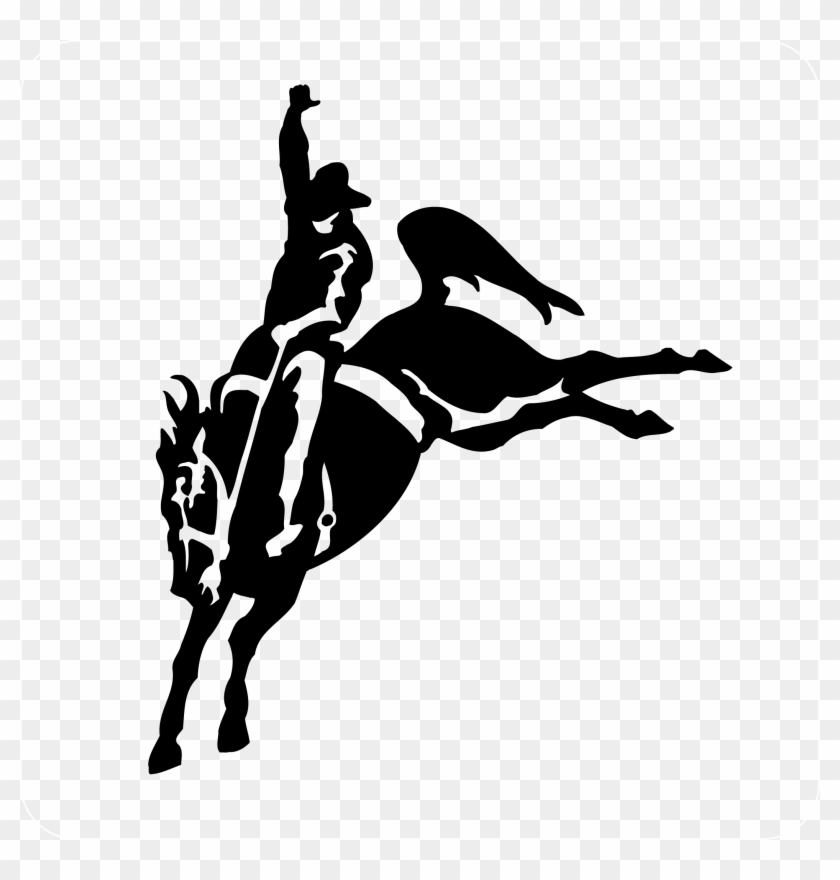 Bucking Bronco Decal - Rodeo Decal Clipart #4666934