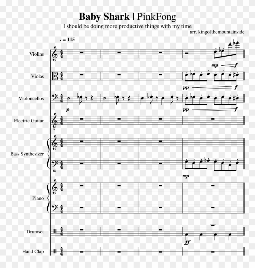 Baby Shark Team Plasma Theme Sheet Music Clipart 4667062 Pikpng