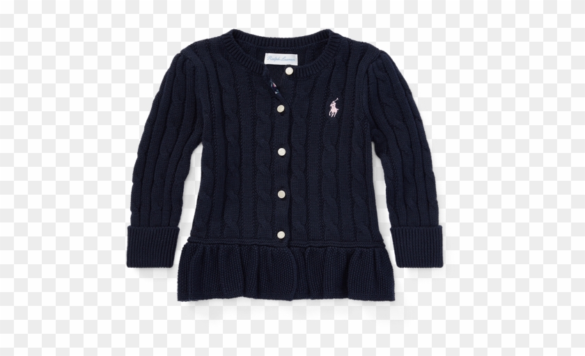 Ralph Lauren Baby Girl Cable Cotton Peplum Cardigan - Top Clipart