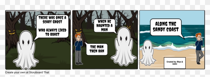 The Scary Ghost - Cartoon Clipart