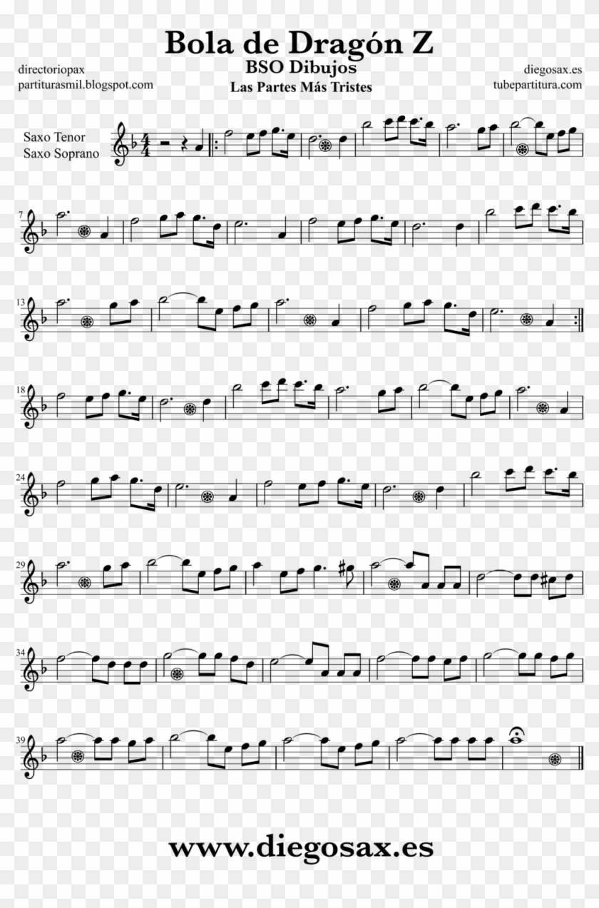 Partitura De Bola De Dragón Z Para Saxo Soprano Canciones - You Belong To Me Lead Sheet Clipart #4667745