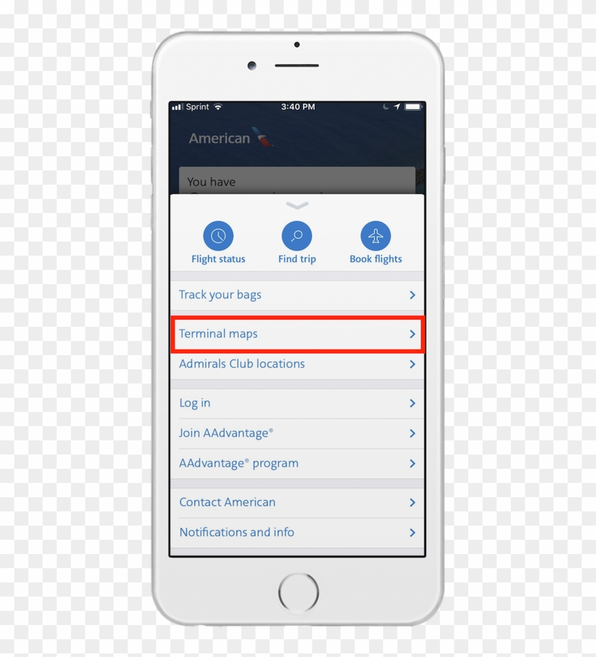 To Access Maps, Tap Grey Arrow At Bottom Of Screen, - Iphone Clipart #4668451