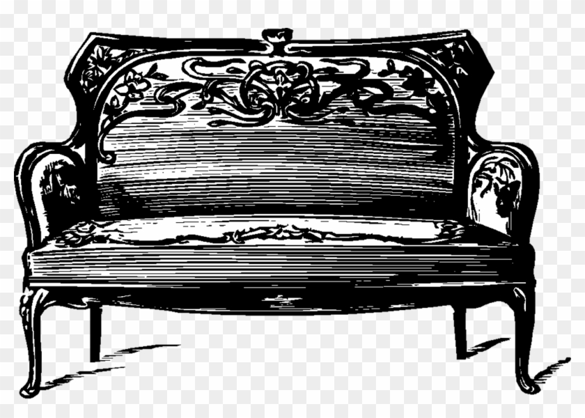 Couch Sofa Vintage Furniture Png Image - Bench Clipart #4668829