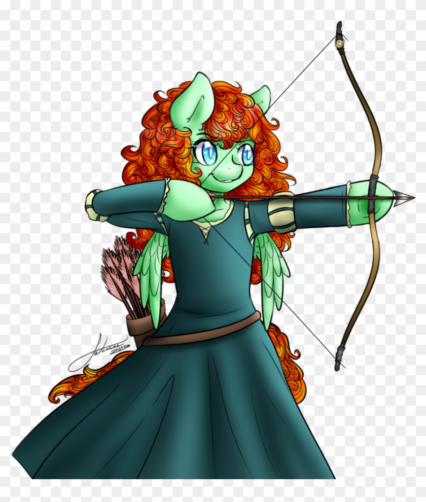 Fatcakes, Bipedal, Bow And Arrow, Bow , Brave, Clothes, - Rainbow Dash Merida Clipart