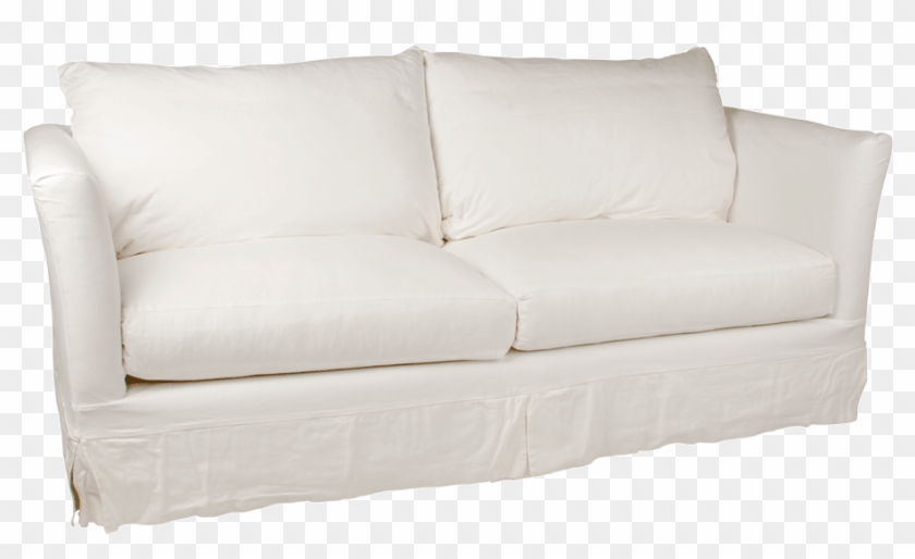 Vintage White Canvas Sofa - Studio Couch Clipart