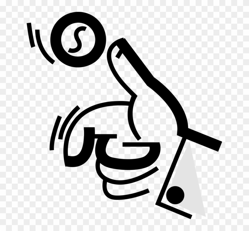 Vector Illustration Of Hand Flipping Money Coin In - Heads Or Tails Clip Art - Png Download
