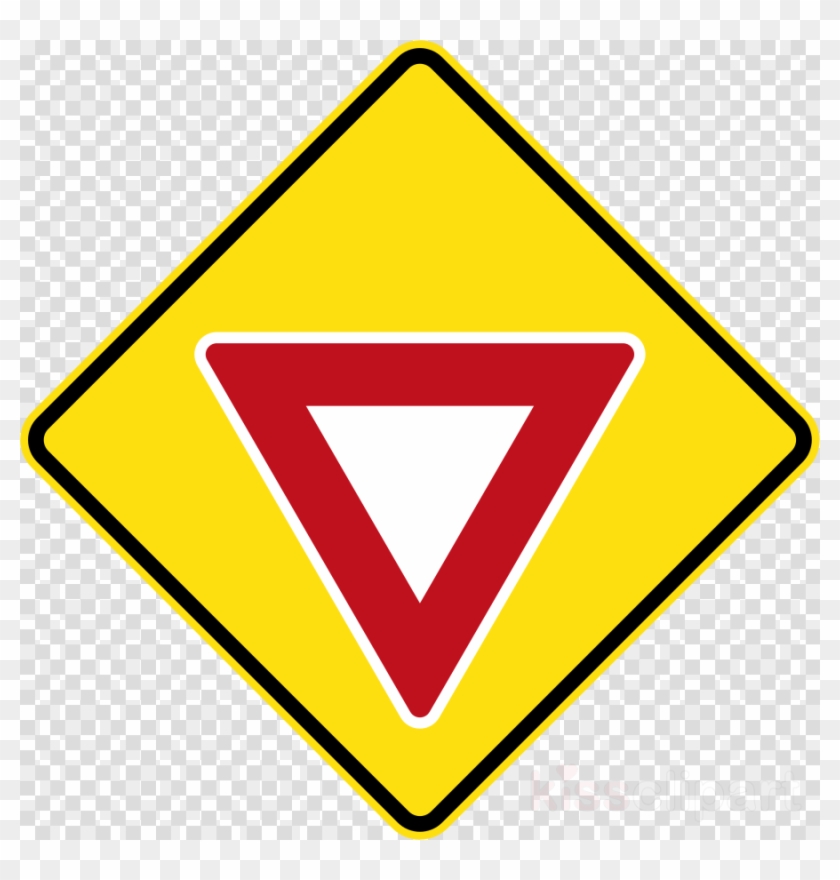 Triangle Clipart Traffic Sign Yield Sign - Rhombus Shapes Clip Art - Png Download