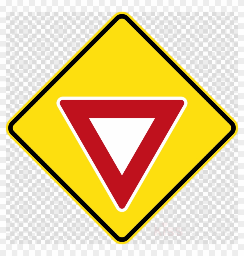 Triangle Clipart Traffic Sign Yield Sign - Rhombus Shapes Clip Art - Png Download #4671202