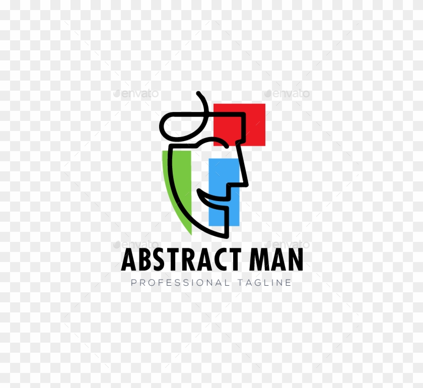 Abstract Man Face Logo - Graphic Design Clipart #4671321