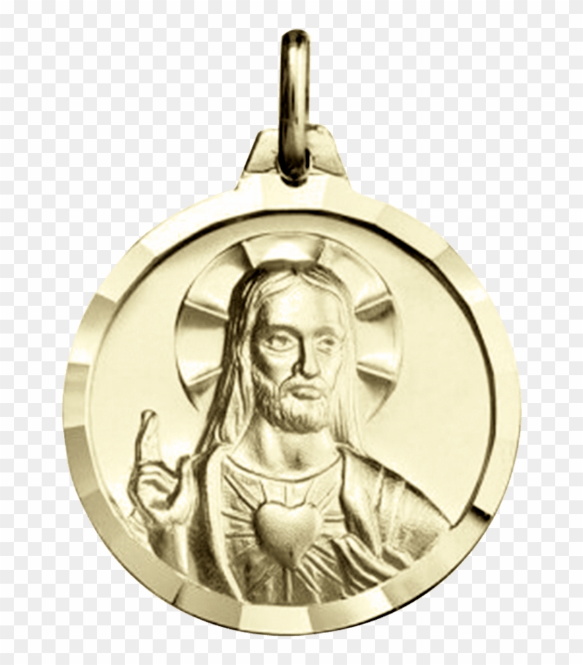 Iniciomedallas De Oromedalla Sagrado Corazón - Locket Clipart #4672649