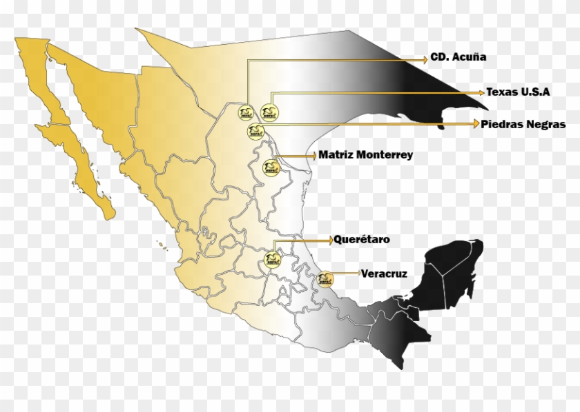 Mapa De Sucursal Siepsa - Mexico Flag And Country Clipart #4673679