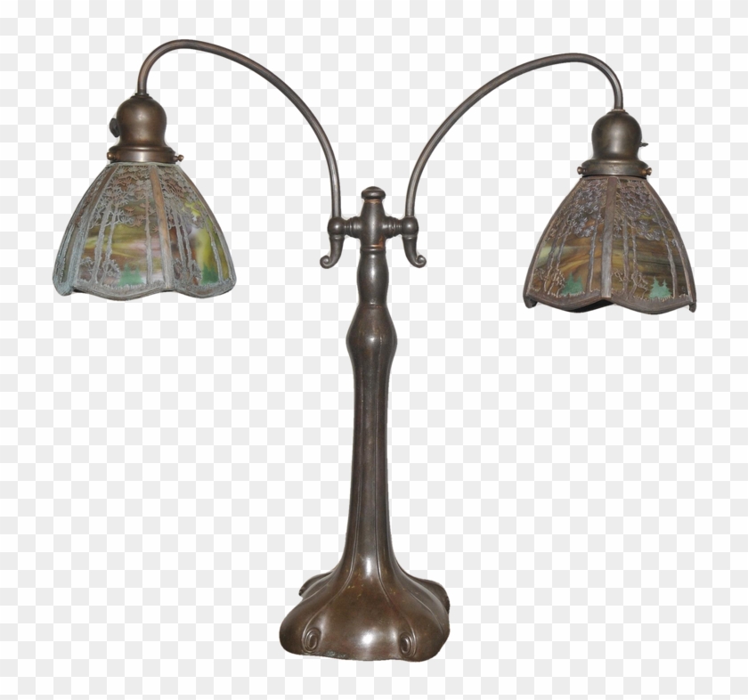 Handel Double Student Lamp Matching Sunset Pine Tree - Lamp Clipart