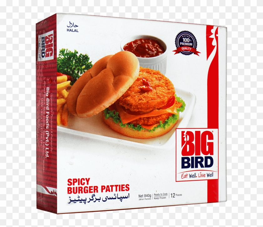 Big Bird Spicy Burger Patties 840g - Big Bird Food Pvt Ltd Clipart #4674483