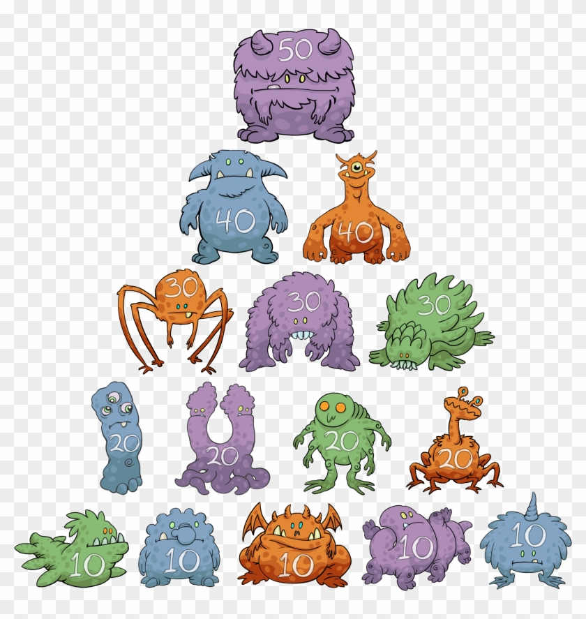 Monsters From Shapes - Monster Reference Pose Front Clipart