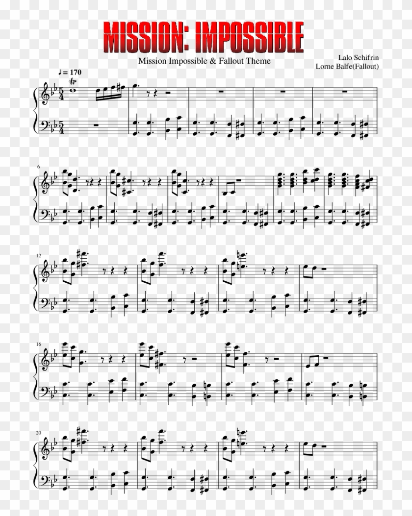 Mission Impossible - Extended - Stay With Me Piano Sheet Music Goblin Clipart #4675708
