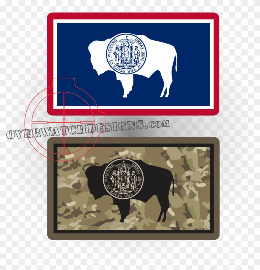 Wyoming State Flag Sticker - Wyoming State Flag Clipart