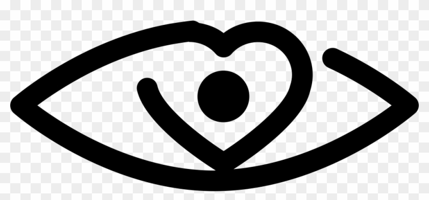 Eye Outline Variant With Heart Shaped Center Comments - Emblem Clipart #4675814
