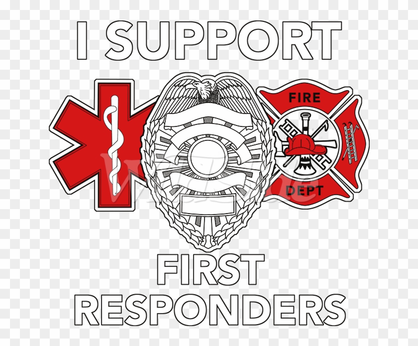 I Support First Responders - Circle Clipart