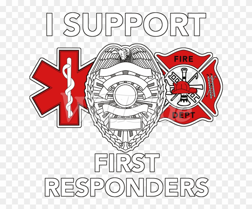 I Support First Responders - Circle Clipart #4675867