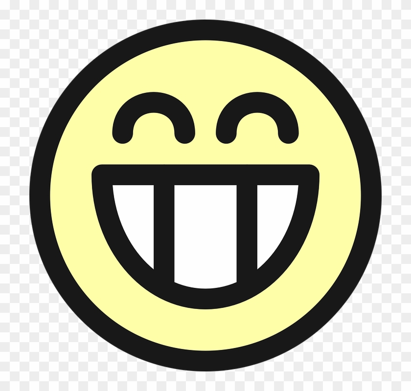 Smiley Face Grin Smile Happy Icon Emoticon - Funny Jokes For Fb In Hindi Clipart