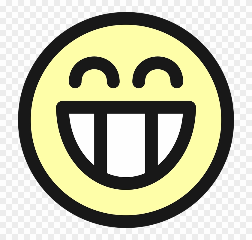 Smiley Face Grin Smile Happy Icon Emoticon - Funny Jokes For Fb In Hindi Clipart #4677210