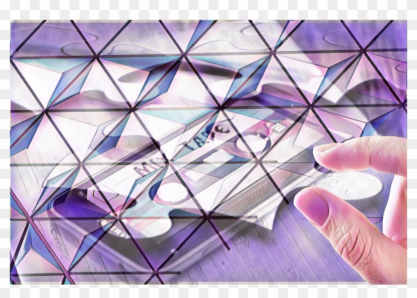 #puzzle #80s #mixtape #cell #hand #pattern #lavender - Triangle Clipart