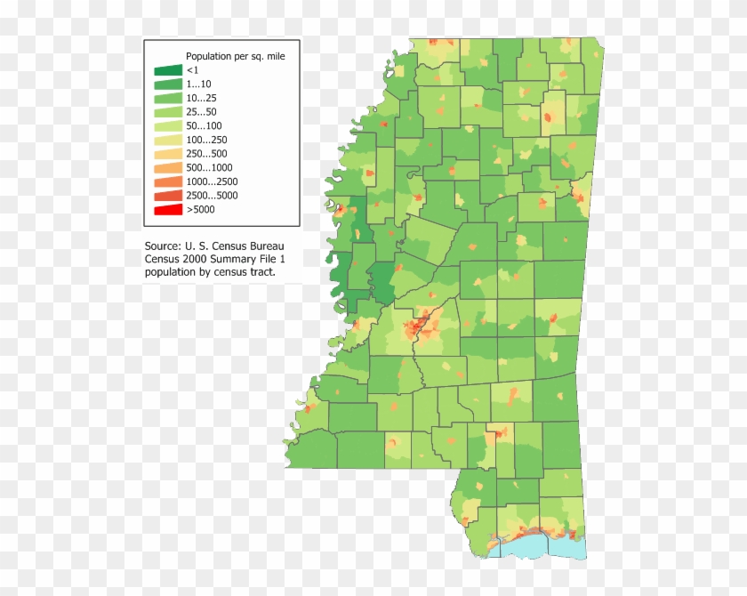 Map 2 - Mississippi Population Map Clipart