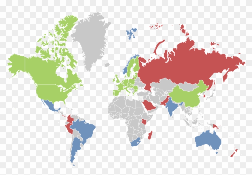 National - Red Color World Map Clipart