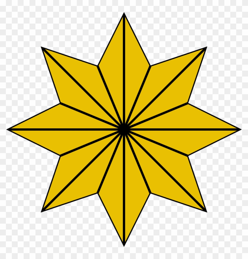 Eight-pointed Star 16 Radial Lines - 8 Pointed Star Png Clipart