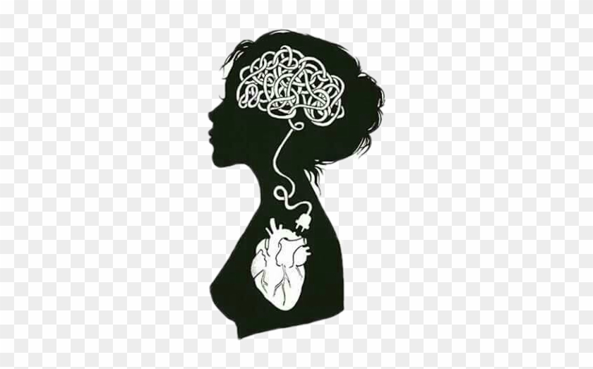 Brain Heart Stencil Clipart