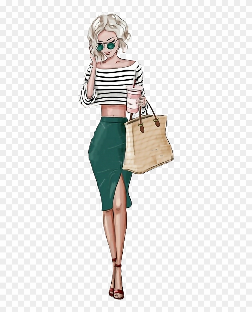 Shop Tumblr Sticker By - Fashion Illustration Girl Clipart #4678821