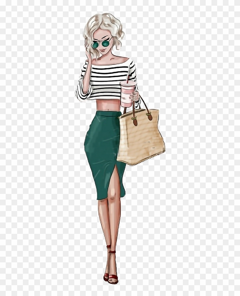 Shop Tumblr Sticker By - Fashion Illustration Girl Clipart