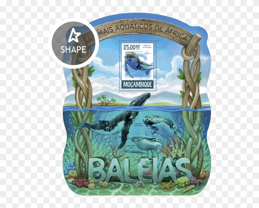 Post Stamp Mozambique Moz 15230 B Whales - Stallion Clipart