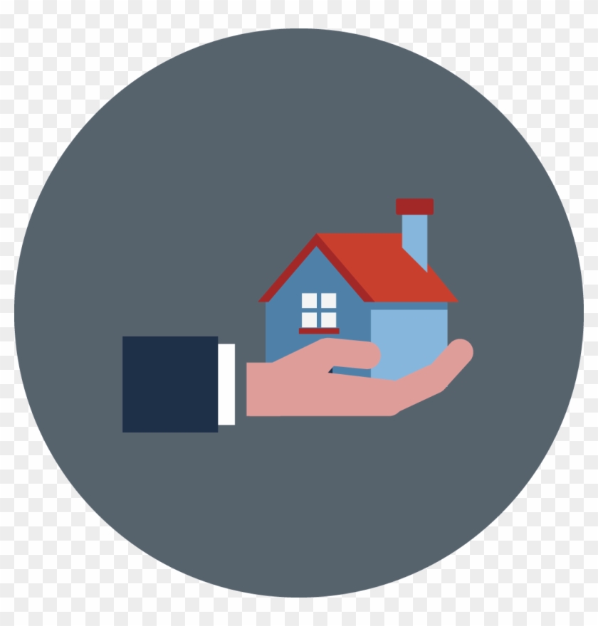 Icon Of A Home In The Palm Of A Hand - House Clipart #4678964