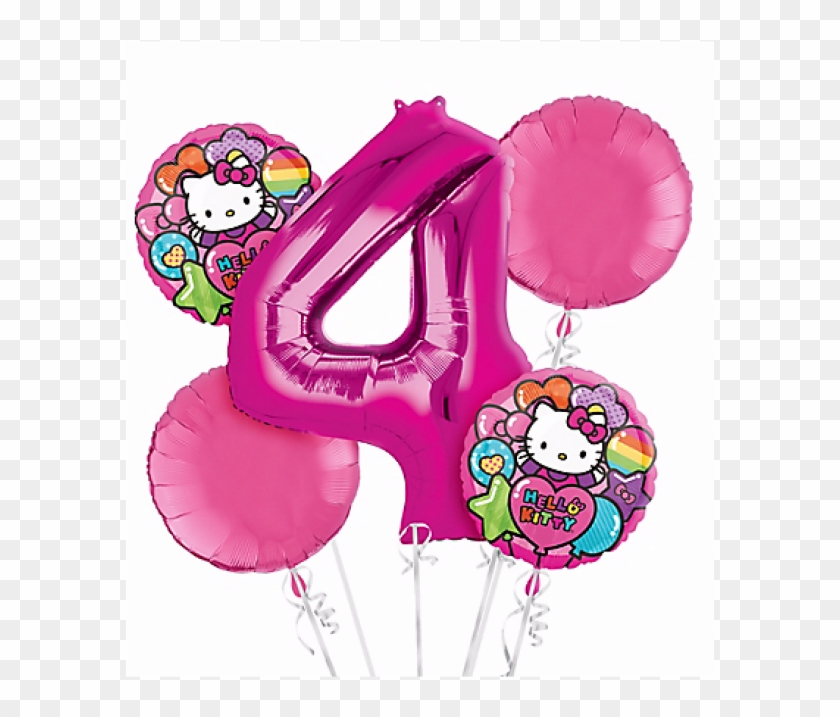 Balloon, Birthday, Party, Pink Png Image With Transparent - Hello Kitty 4th Png Clipart