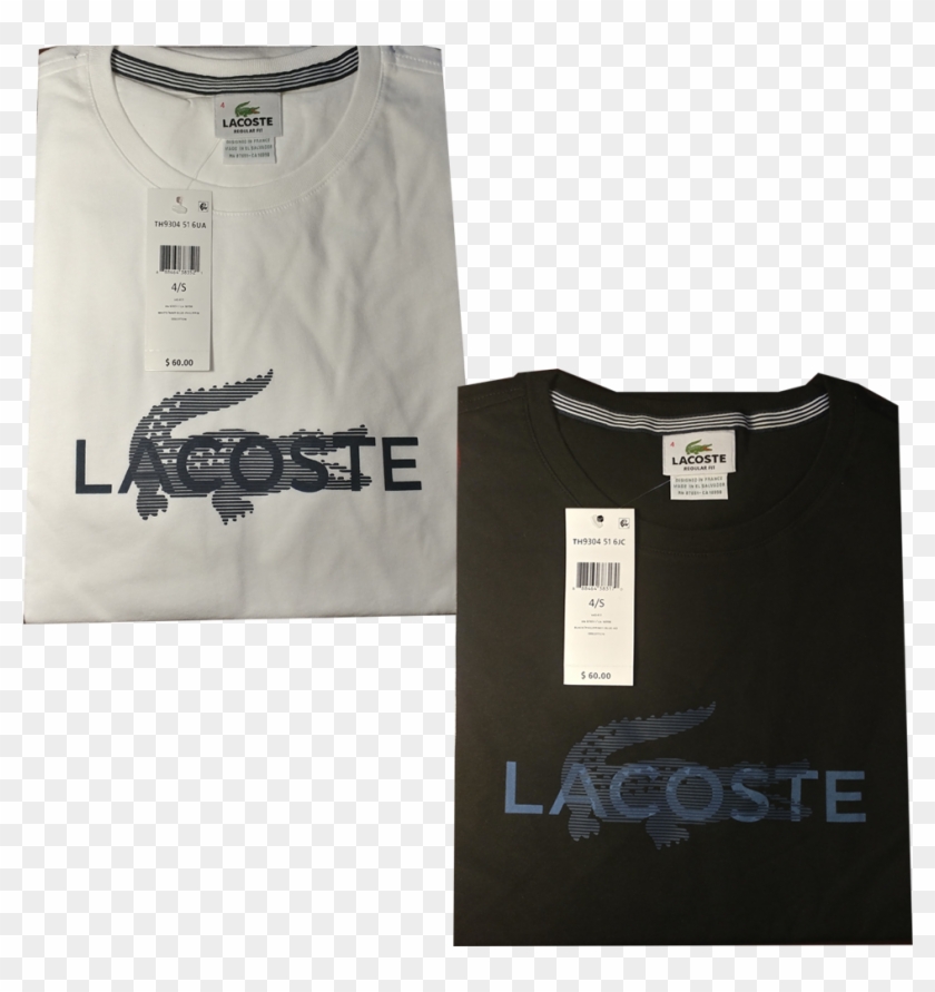 Lacoste Authentic Mens Textured Striped Croc Logo T - Lacoste Clipart #4679514