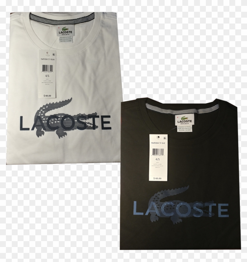 Lacoste Authentic Mens Textured Striped Croc Logo T - Lacoste Clipart