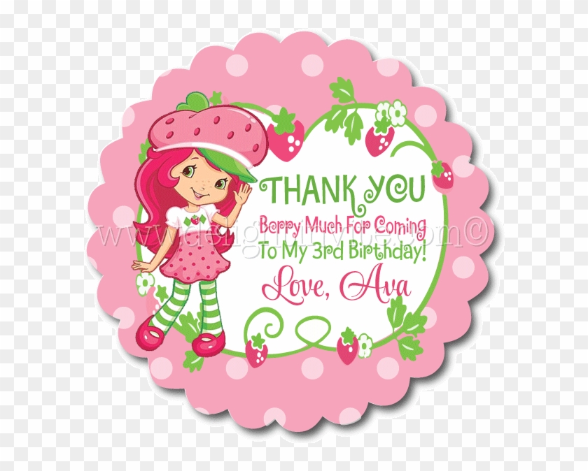 Thank You Labels For Birthday Party Png - Strawberry Shortcake Thank You Tags Clipart #4679750